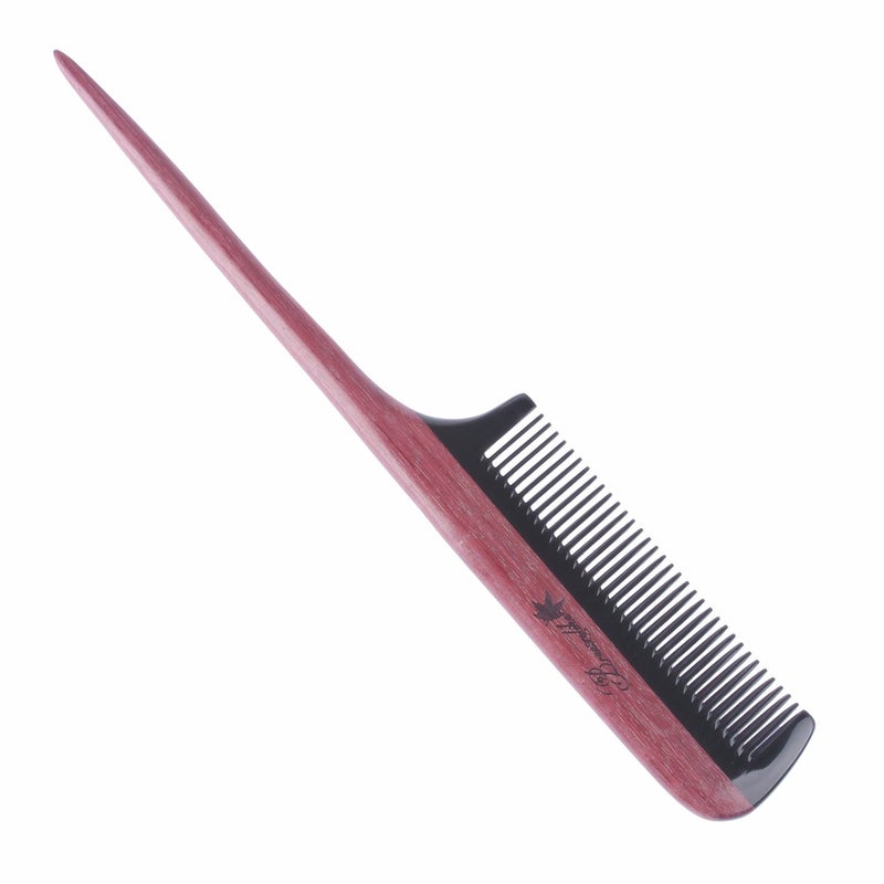 Breezelike Hair Combs - Fine Tooth Wooden Tail Comb - No Static Purpleheart Wood Comb with Black Buffalo Horn Teeth - Image 2